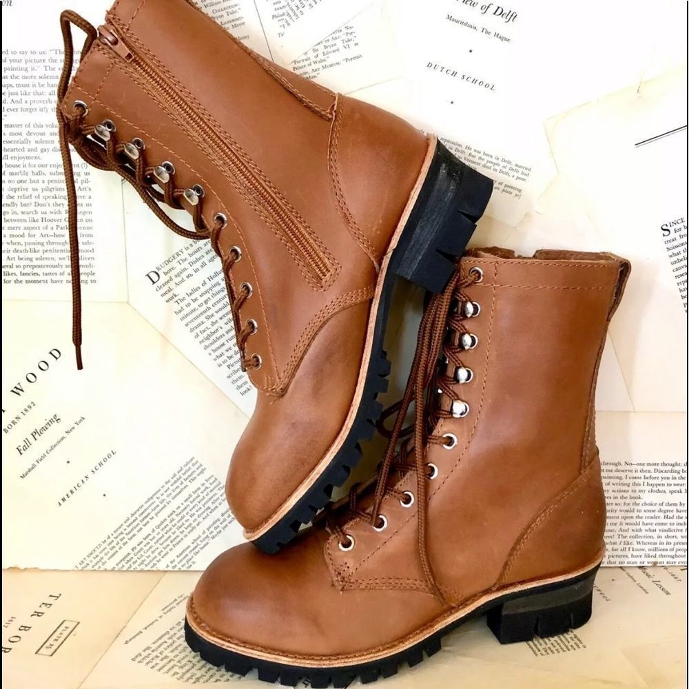 Jeffrey Campbell Boot Leather Combat Moto Lace Up - Picture 1 of 8